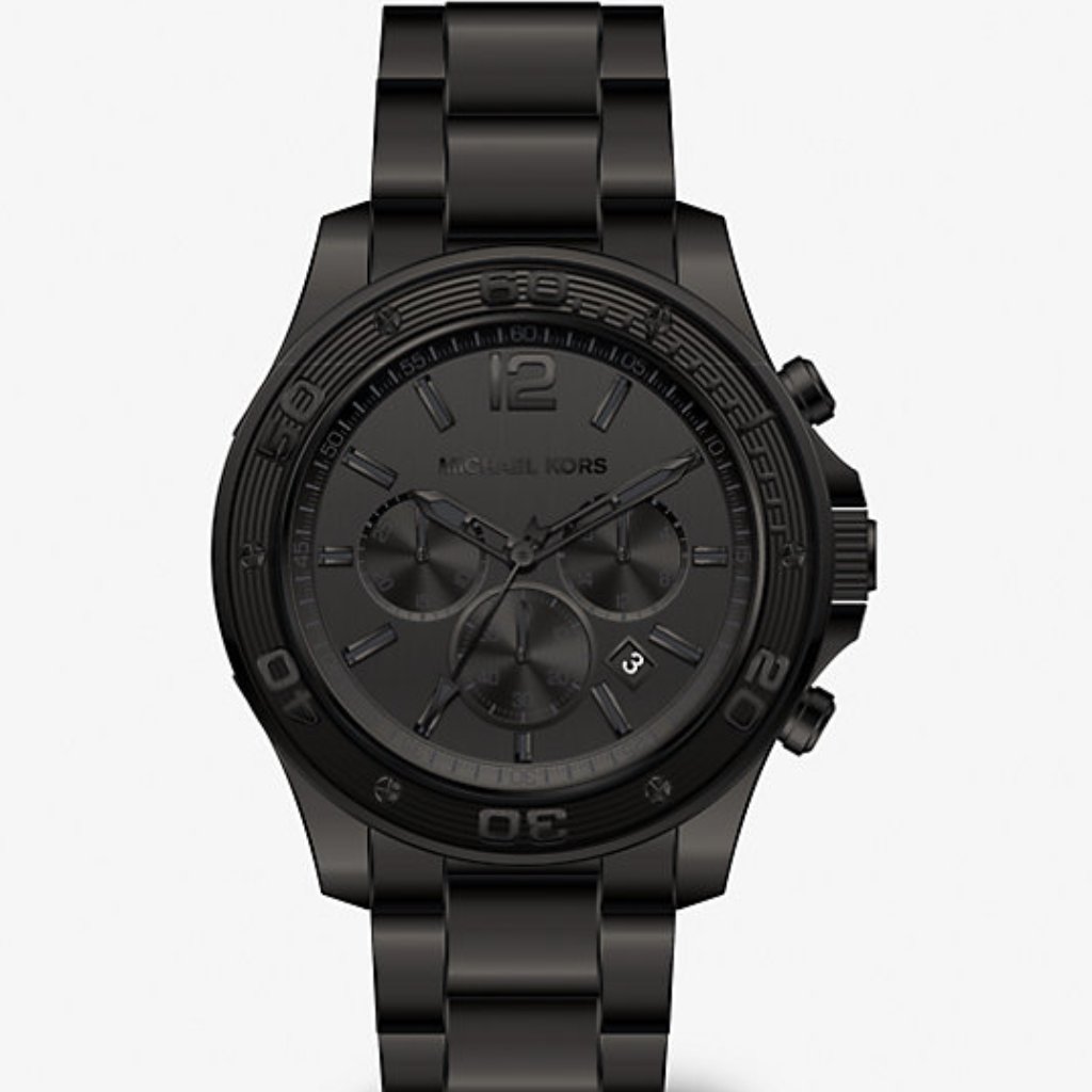Michael Kors Mk9069 Black Chronograph Dial Black Stainless Bracelet Mens Watch